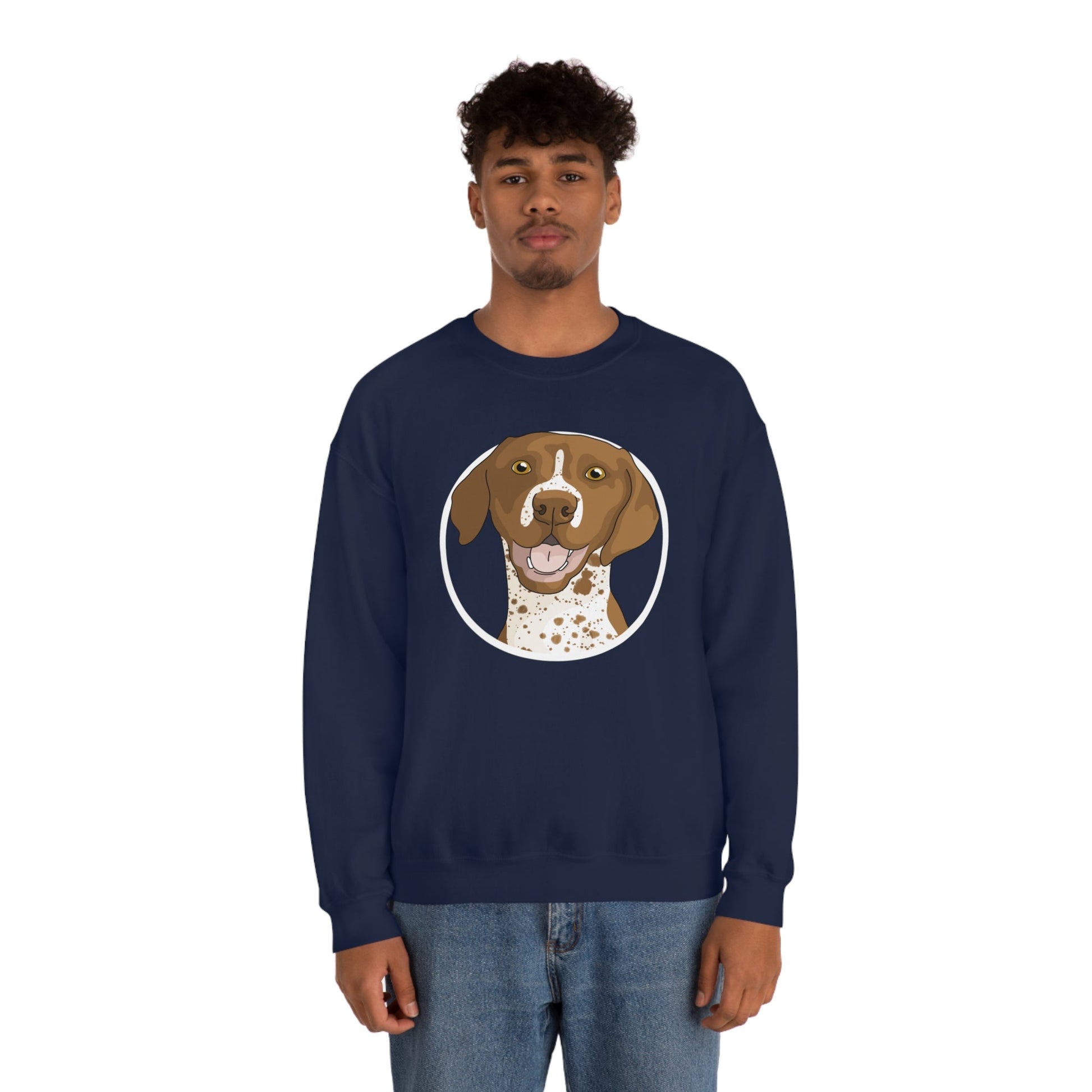 German Shorthair Pointer Circle | Crewneck Sweatshirt - Detezi Designs-22649240246091349867