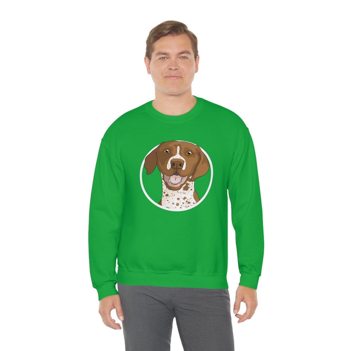 German Shorthair Pointer Circle | Crewneck Sweatshirt - Detezi Designs-22649240246091349867