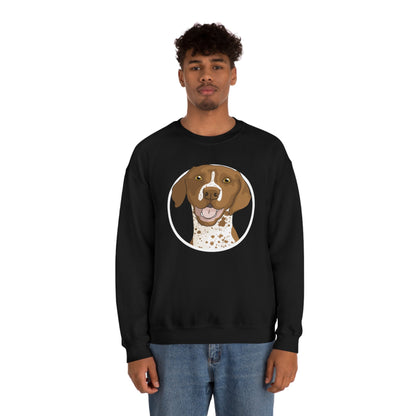 German Shorthair Pointer Circle | Crewneck Sweatshirt - Detezi Designs-22649240246091349867