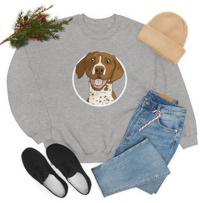 German Shorthair Pointer Circle | Crewneck Sweatshirt - Detezi Designs-22649240246091349867