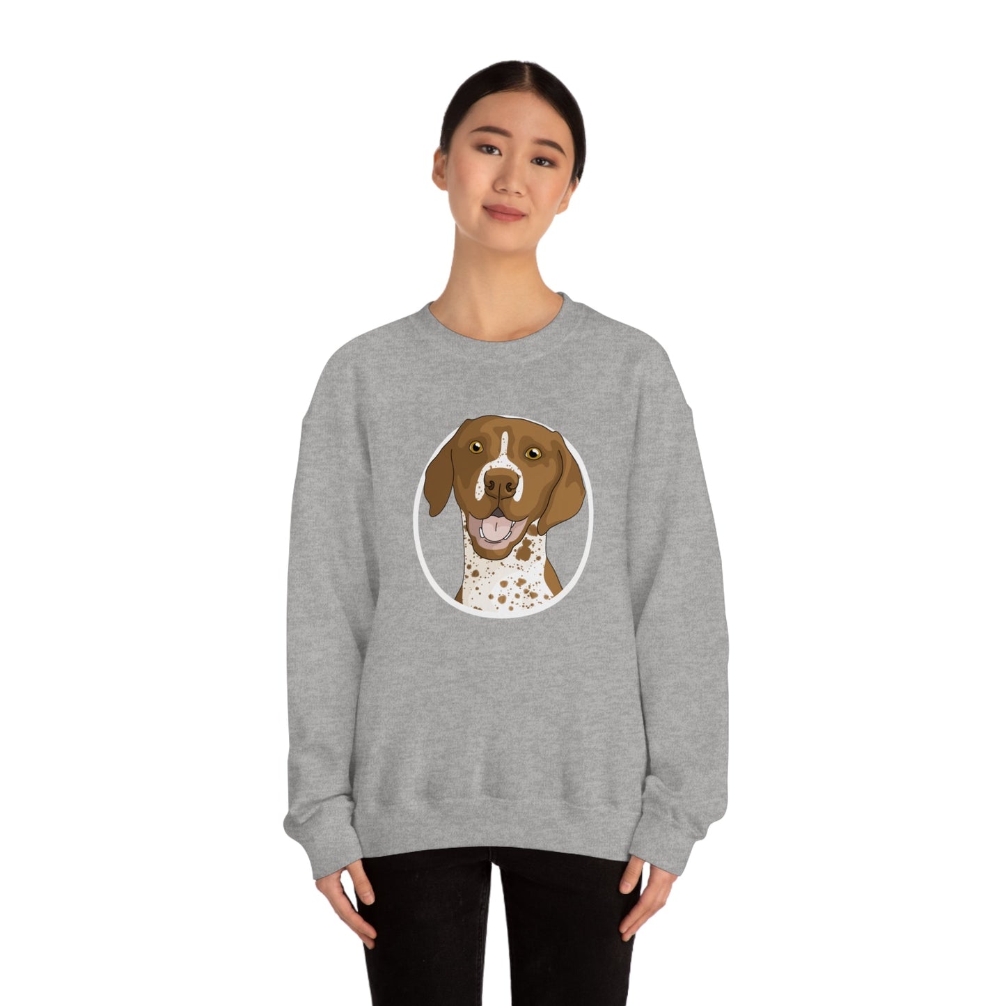 German Shorthair Pointer Circle | Crewneck Sweatshirt - Detezi Designs-22649240246091349867