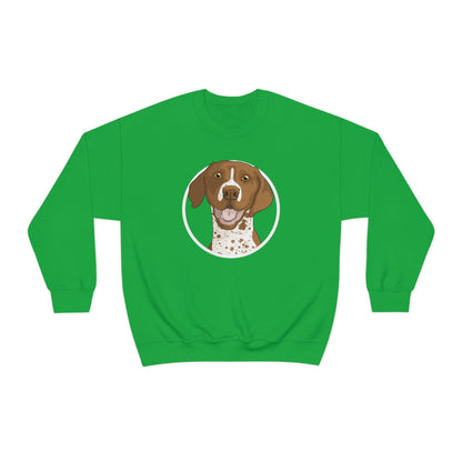 German Shorthair Pointer Circle | Crewneck Sweatshirt - Detezi Designs-23246662268530876706