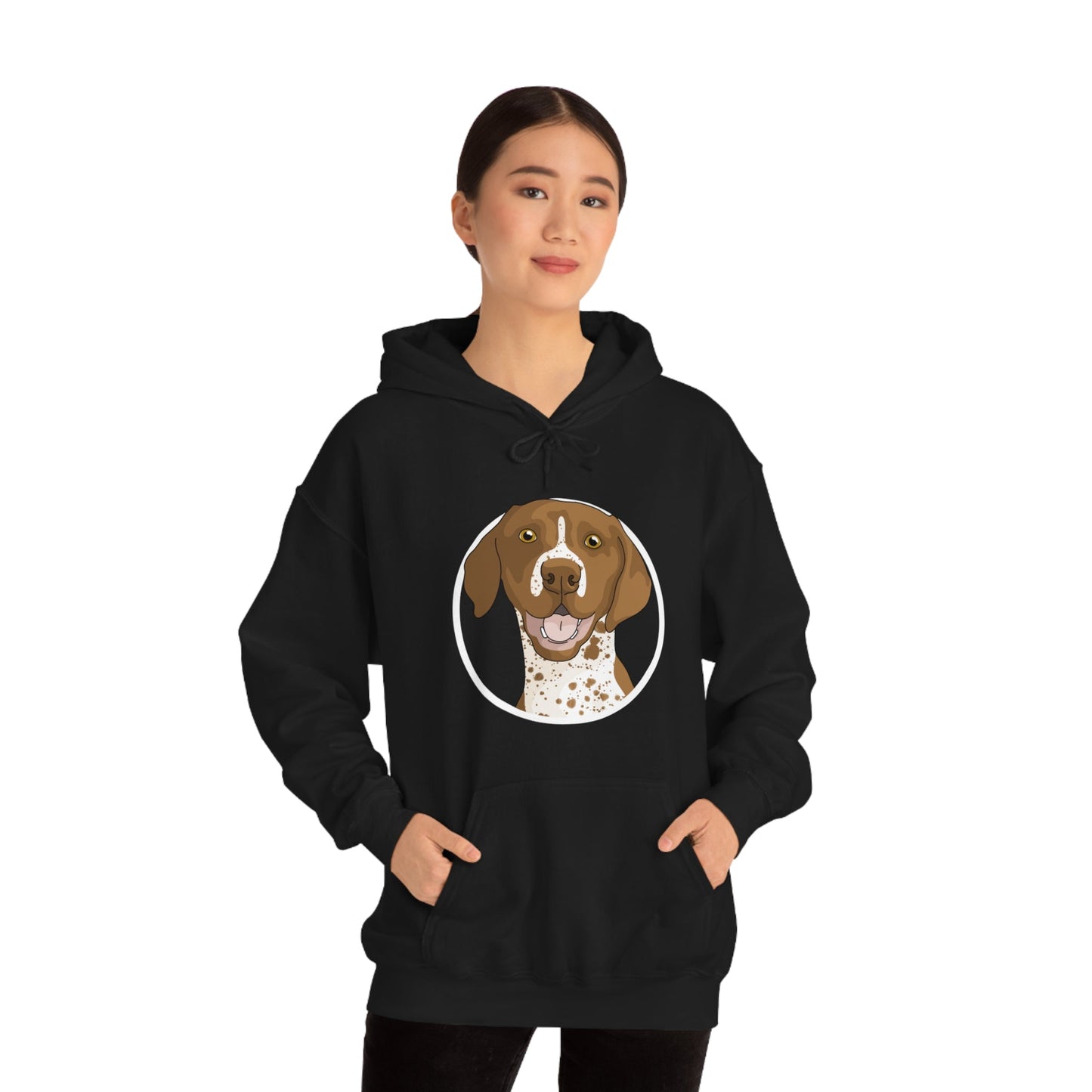 German Shorthair Pointer Circle | Hooded Sweatshirt - Detezi Designs-13630760550151699685