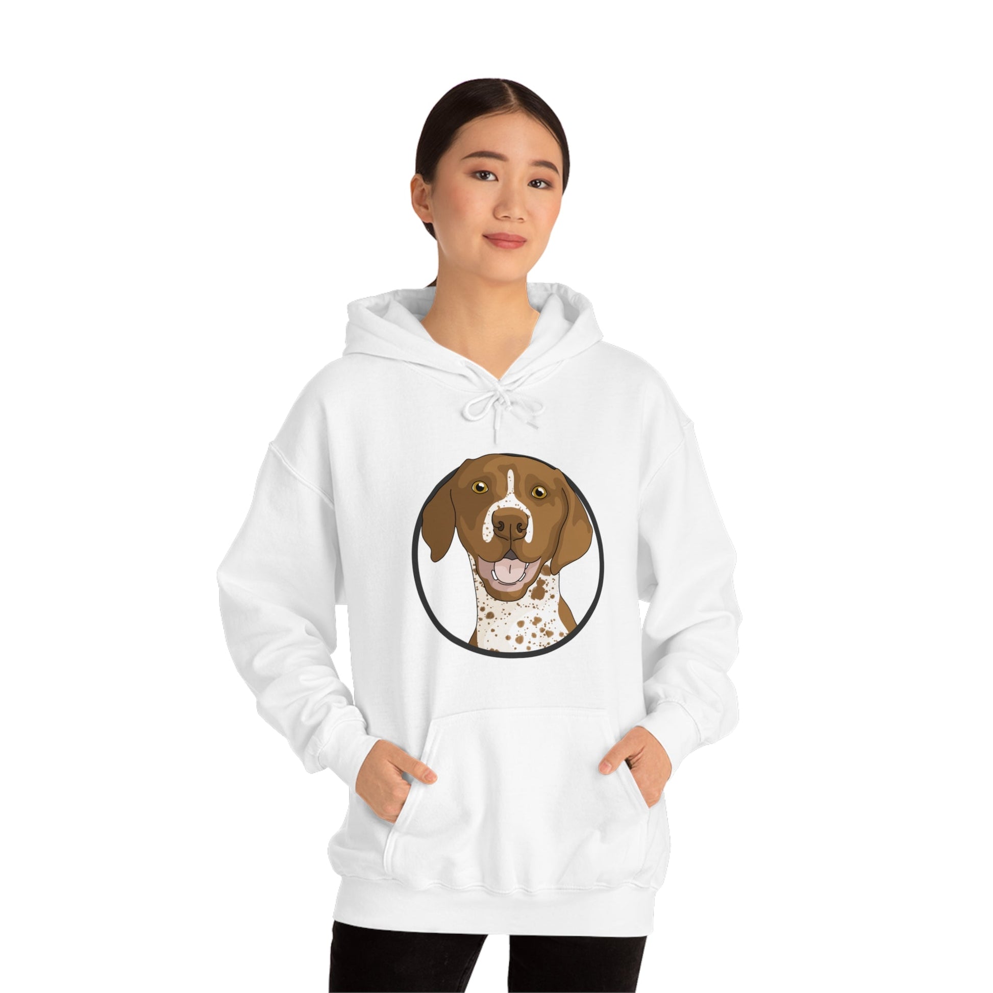 German Shorthair Pointer Circle | Hooded Sweatshirt - Detezi Designs-13630760550151699685