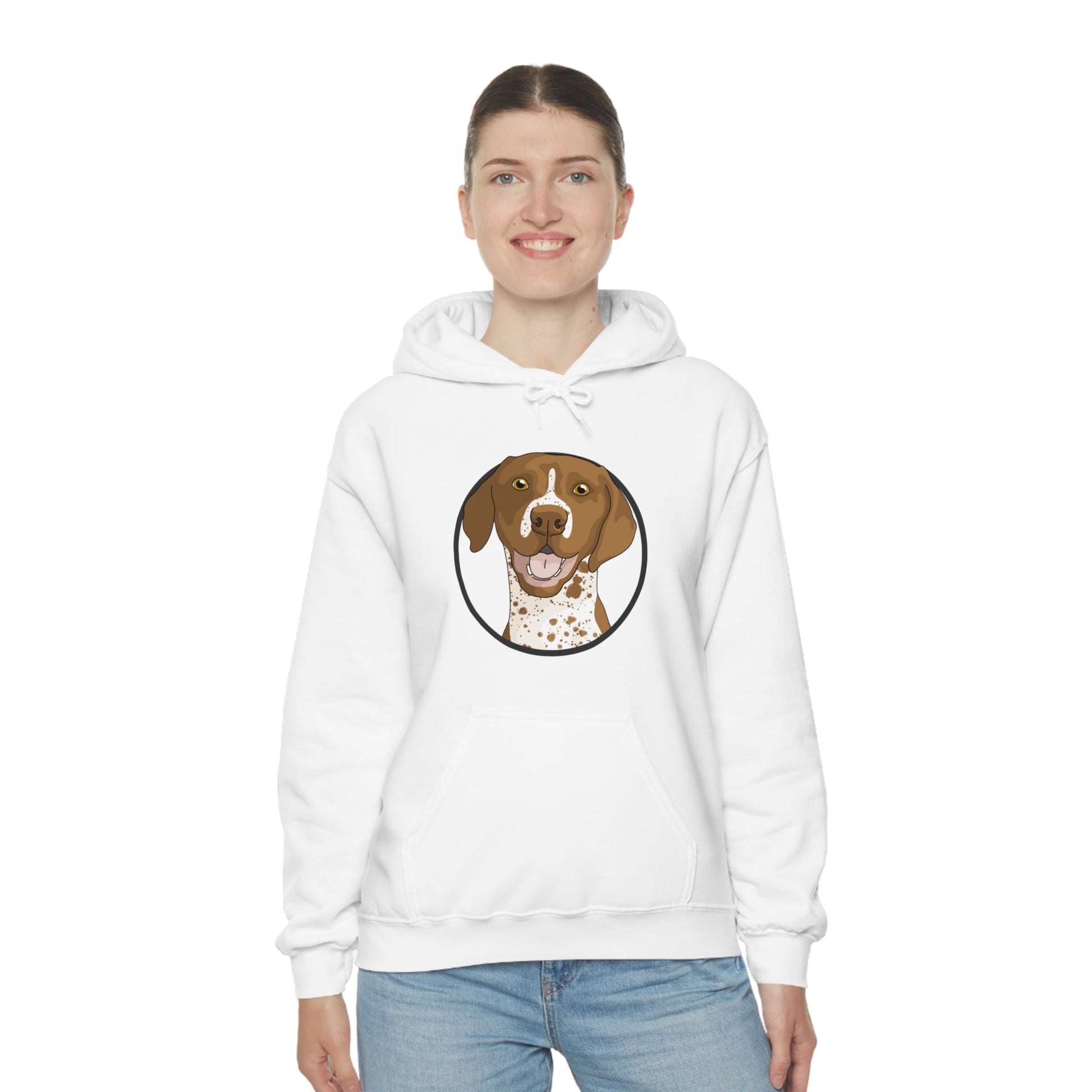 German Shorthair Pointer Circle | Hooded Sweatshirt - Detezi Designs-13630760550151699685