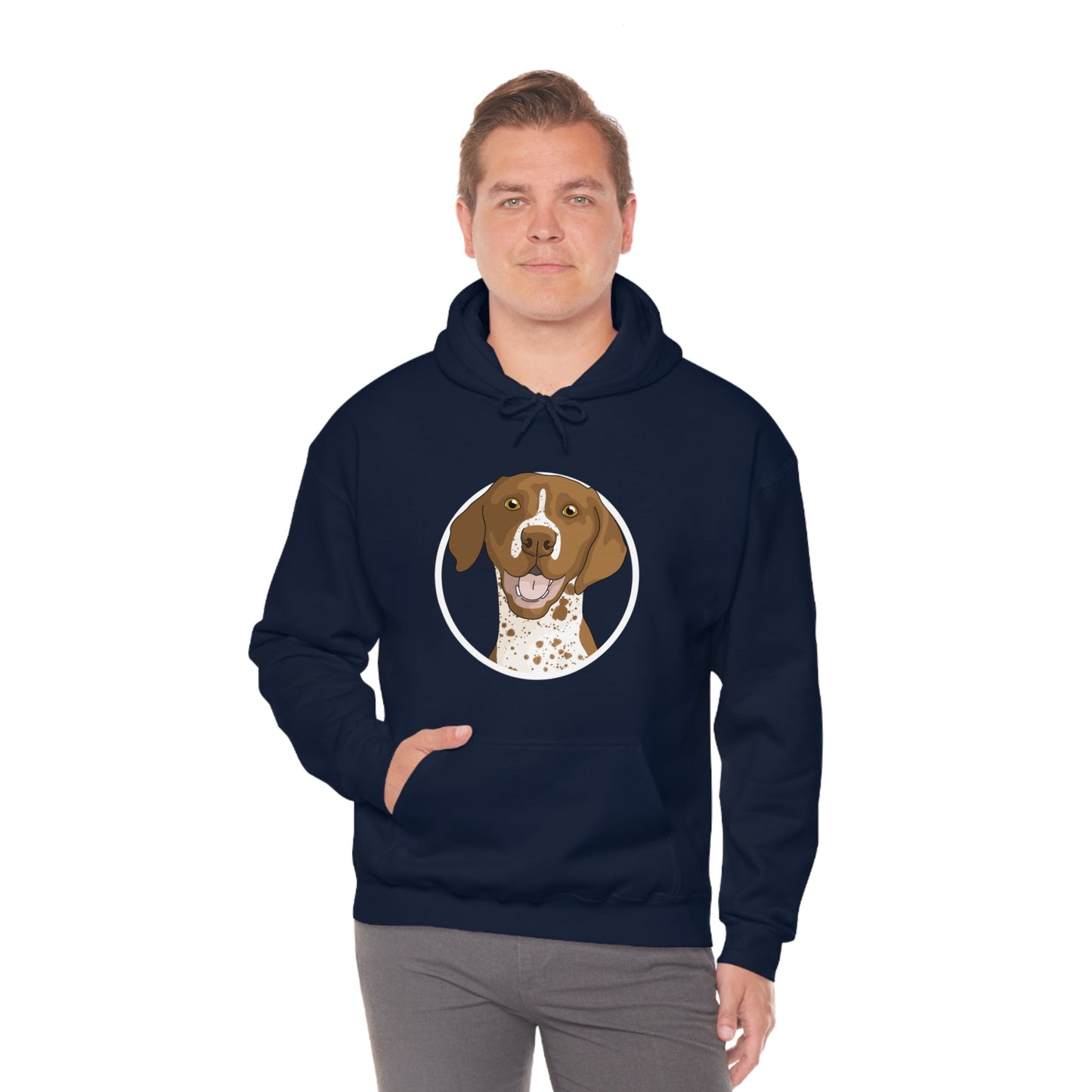 German Shorthair Pointer Circle | Hooded Sweatshirt - Detezi Designs-13630760550151699685