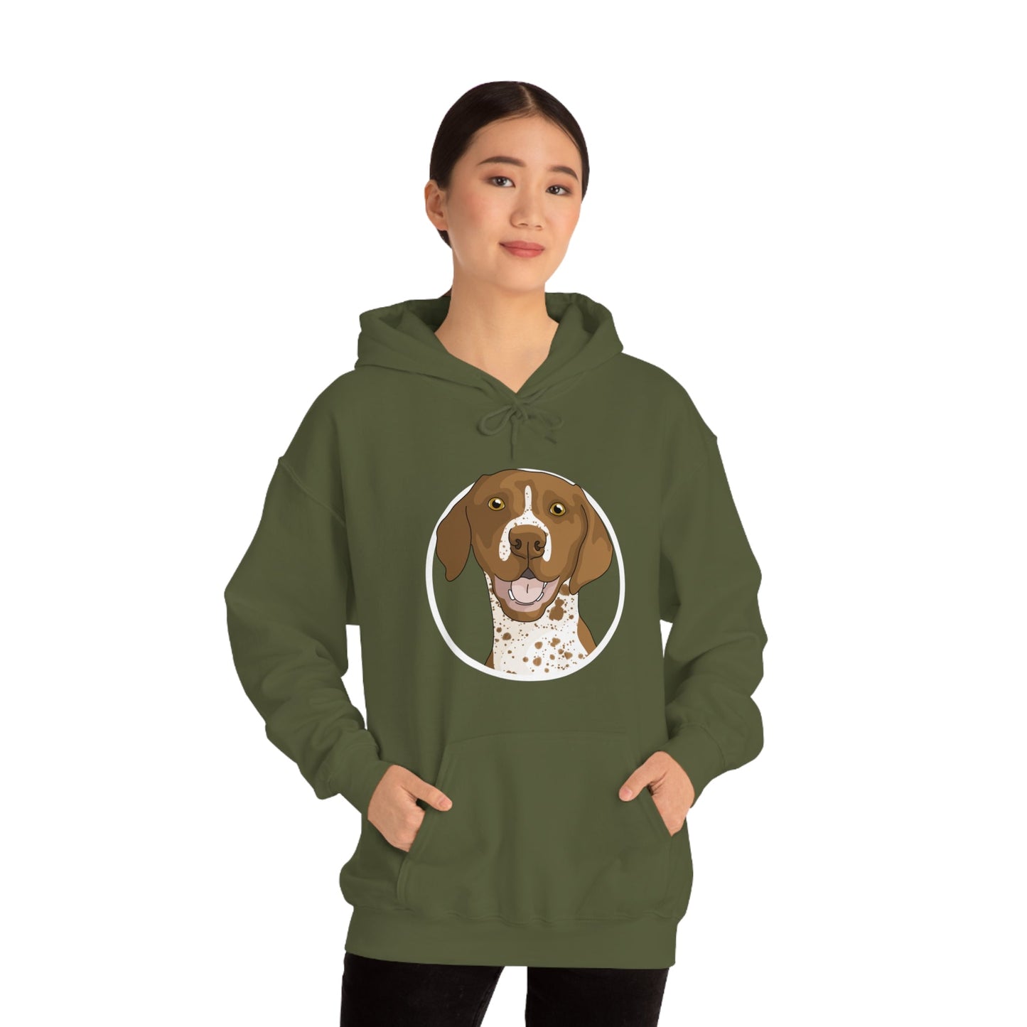 German Shorthair Pointer Circle | Hooded Sweatshirt - Detezi Designs-13630760550151699685