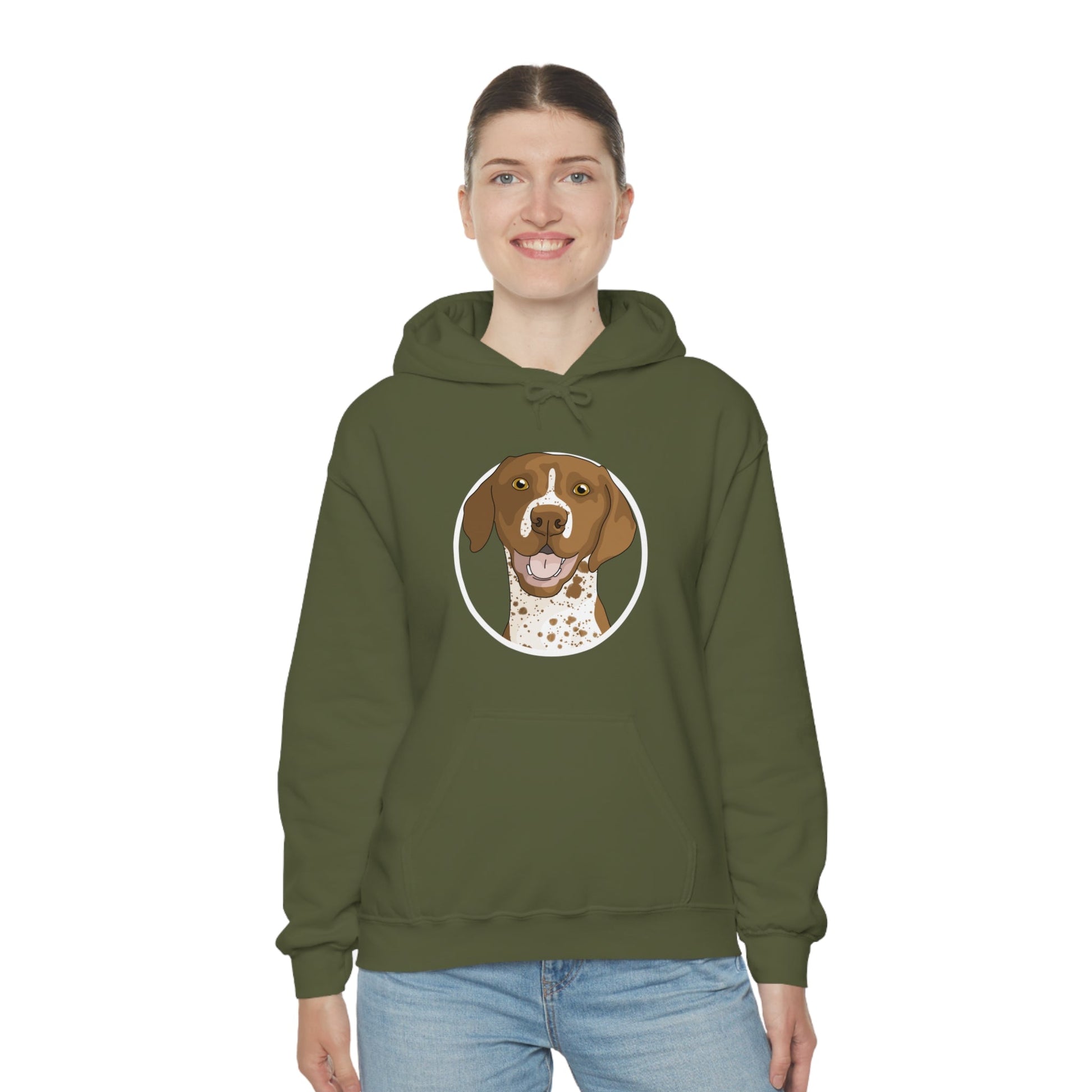 German Shorthair Pointer Circle | Hooded Sweatshirt - Detezi Designs-13630760550151699685