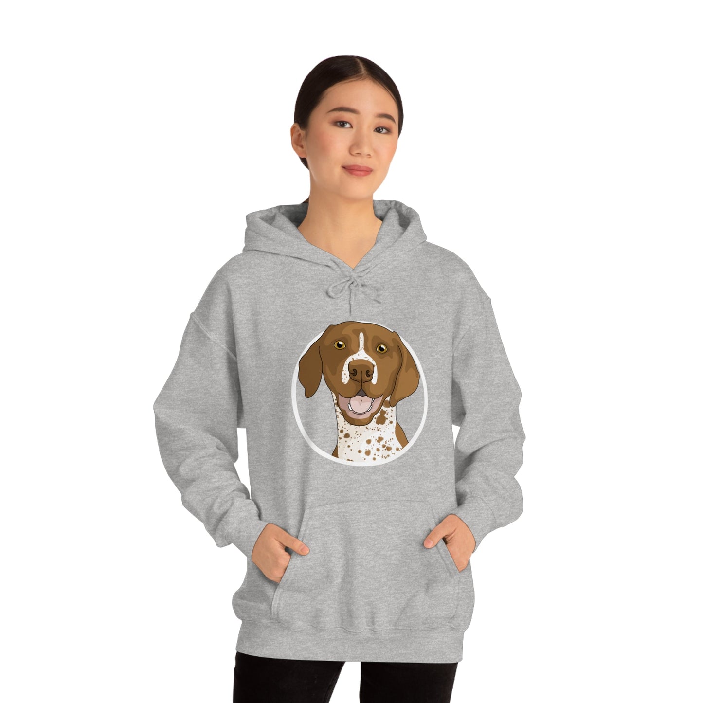 German Shorthair Pointer Circle | Hooded Sweatshirt - Detezi Designs-13630760550151699685