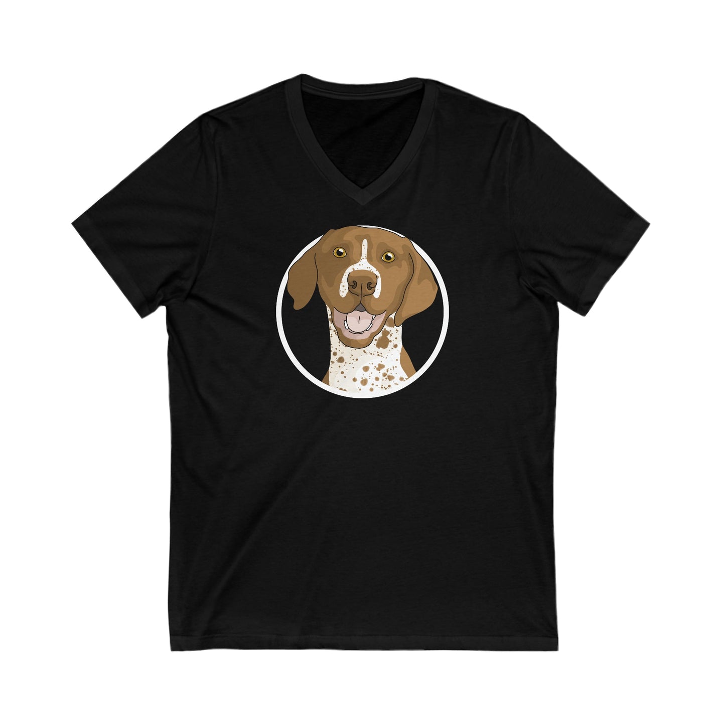 German Shorthair Pointer Circle | Unisex V-Neck Tee - Detezi Designs-12987254642721383257