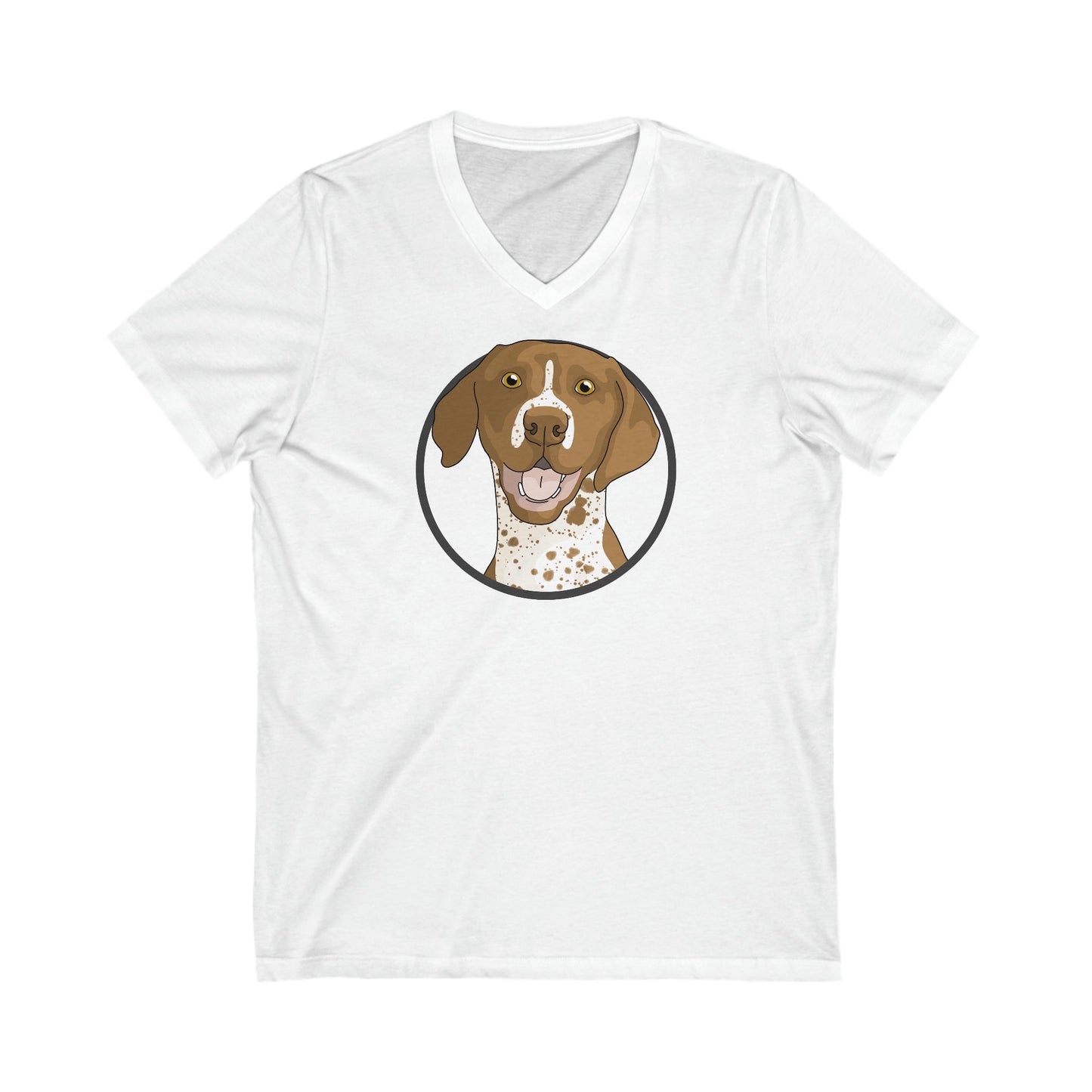 German Shorthair Pointer Circle | Unisex V-Neck Tee - Detezi Designs-17026875917059328016