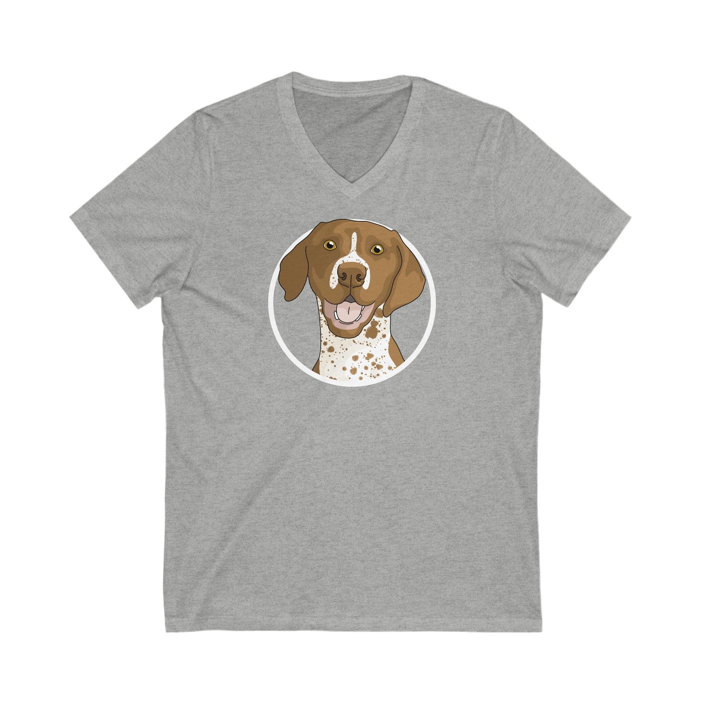 German Shorthair Pointer Circle | Unisex V-Neck Tee - Detezi Designs-73241267546090411676