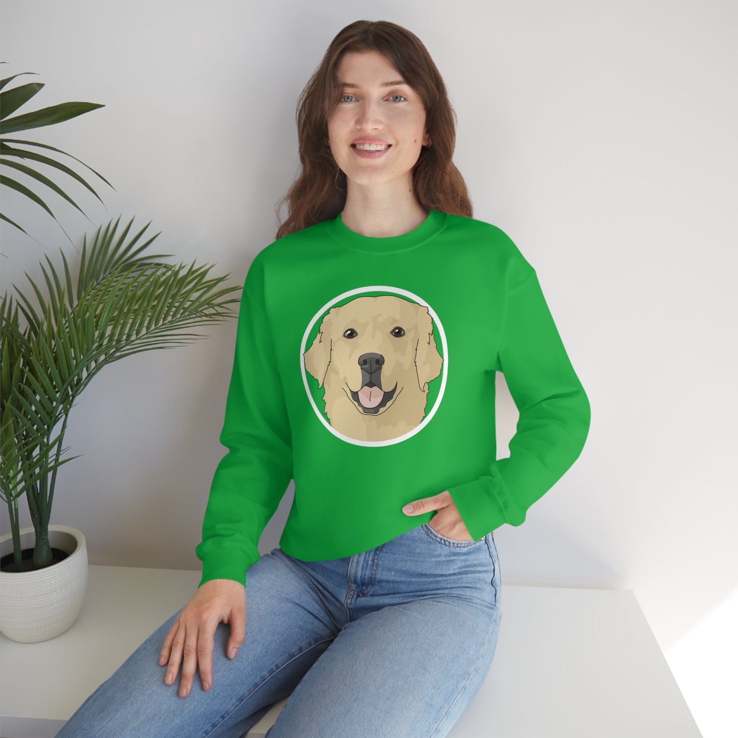 Golden Retriever Circle | Crewneck Sweatshirt - Detezi Designs-27163665157326450684