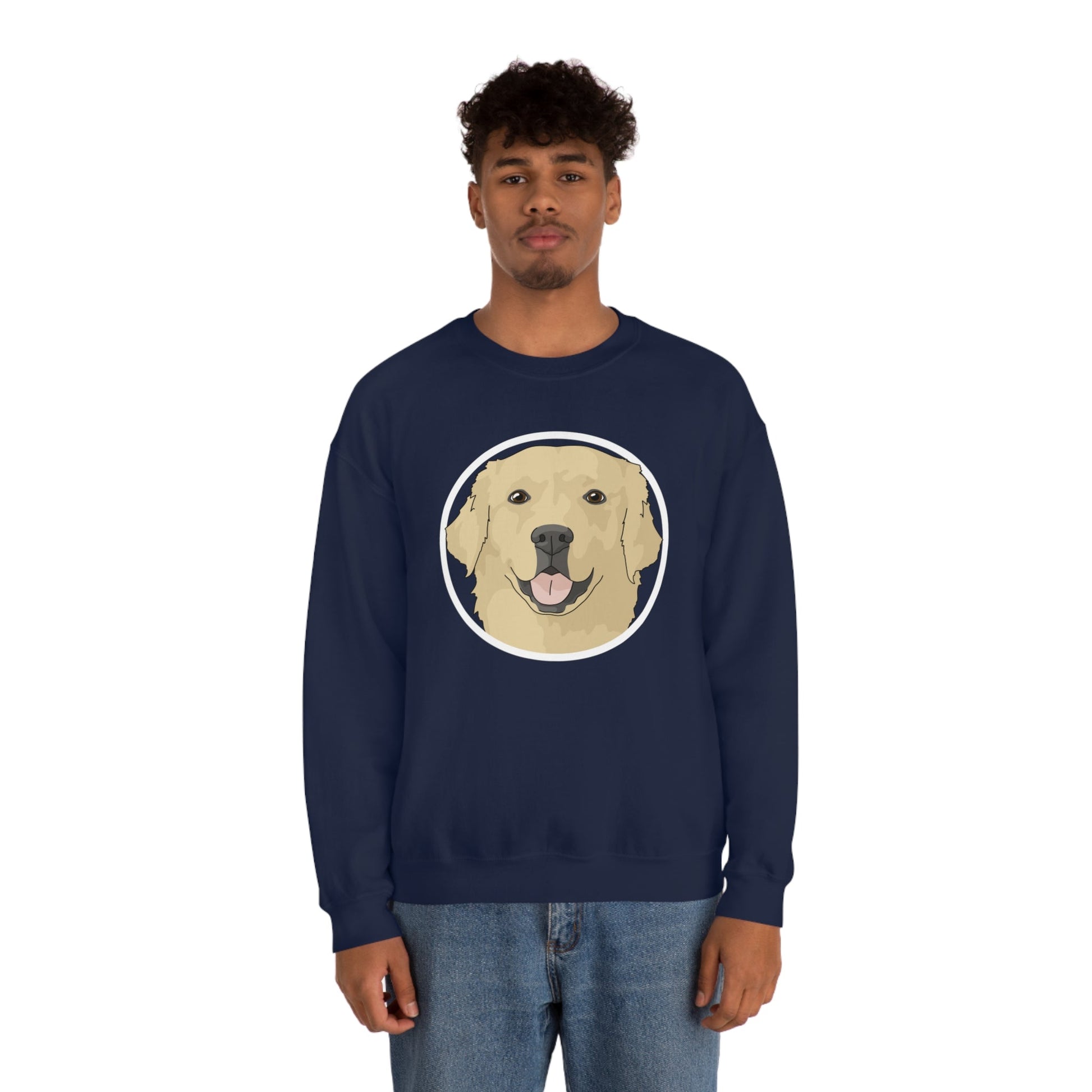 Golden Retriever Circle | Crewneck Sweatshirt - Detezi Designs-27163665157326450684