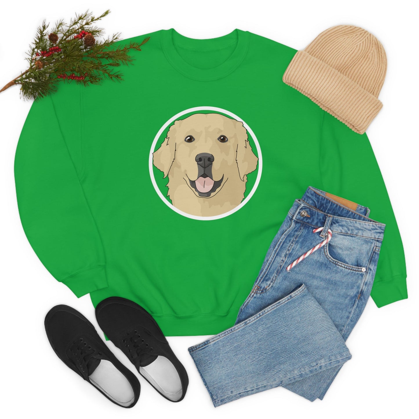 Golden Retriever Circle | Crewneck Sweatshirt - Detezi Designs-27163665157326450684