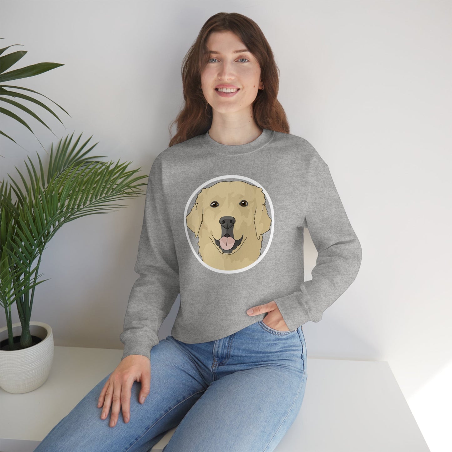 Golden Retriever Circle | Crewneck Sweatshirt - Detezi Designs-27163665157326450684