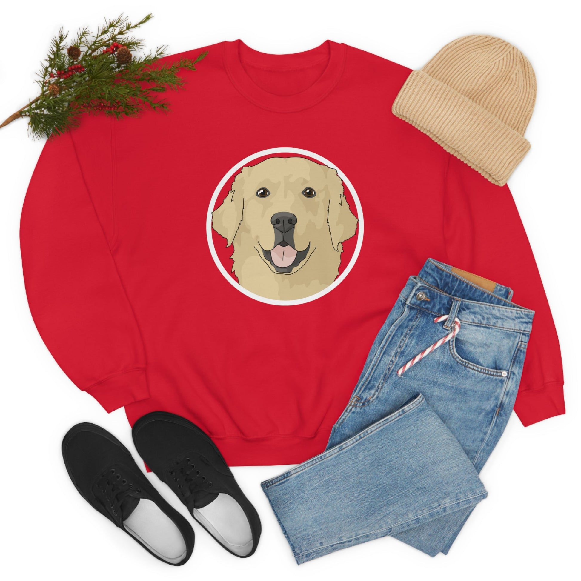 Golden Retriever Circle | Crewneck Sweatshirt - Detezi Designs-27163665157326450684