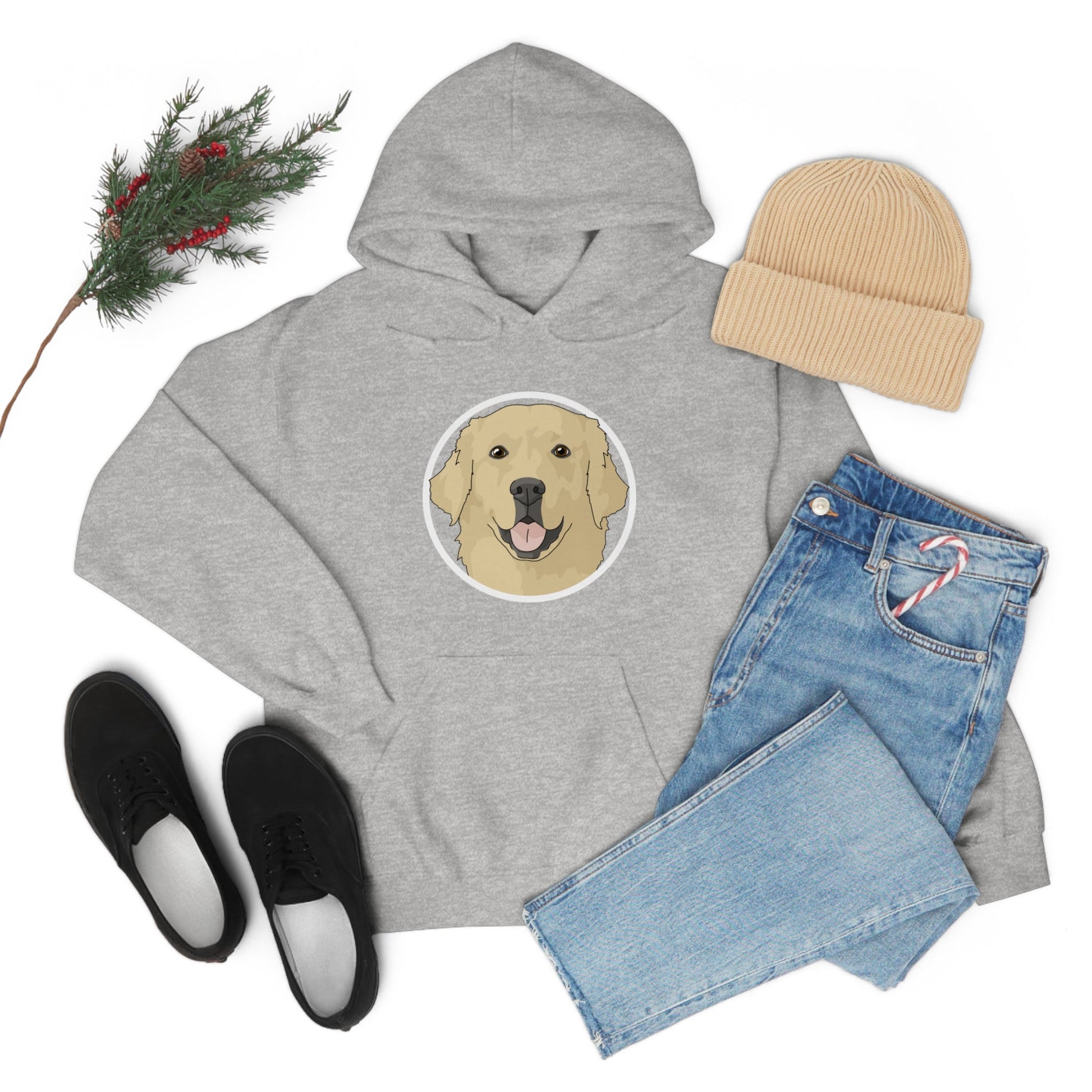 Golden Retriever Circle | Hooded Sweatshirt - Detezi Designs-38192433611255669377