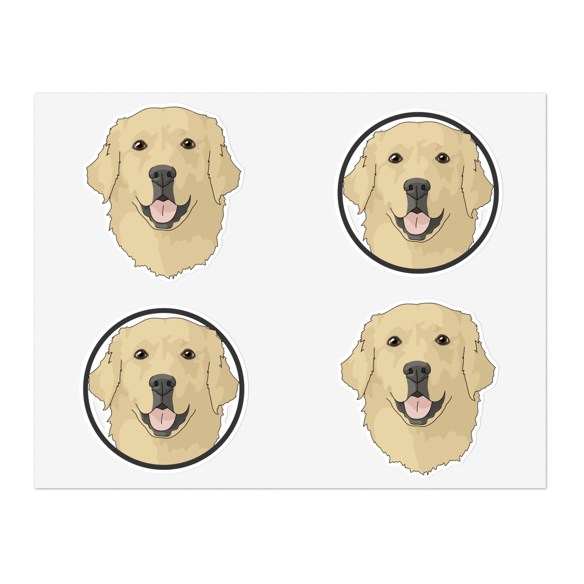 Golden Retriever Circle | Sticker Sheet - Detezi Designs-22252999182296966282