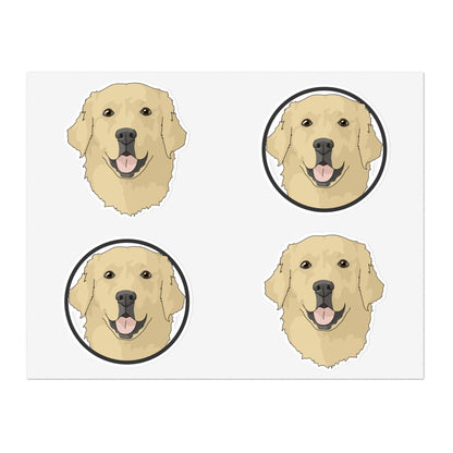 Golden Retriever Circle | Sticker Sheet - Detezi Designs-22252999182296966282