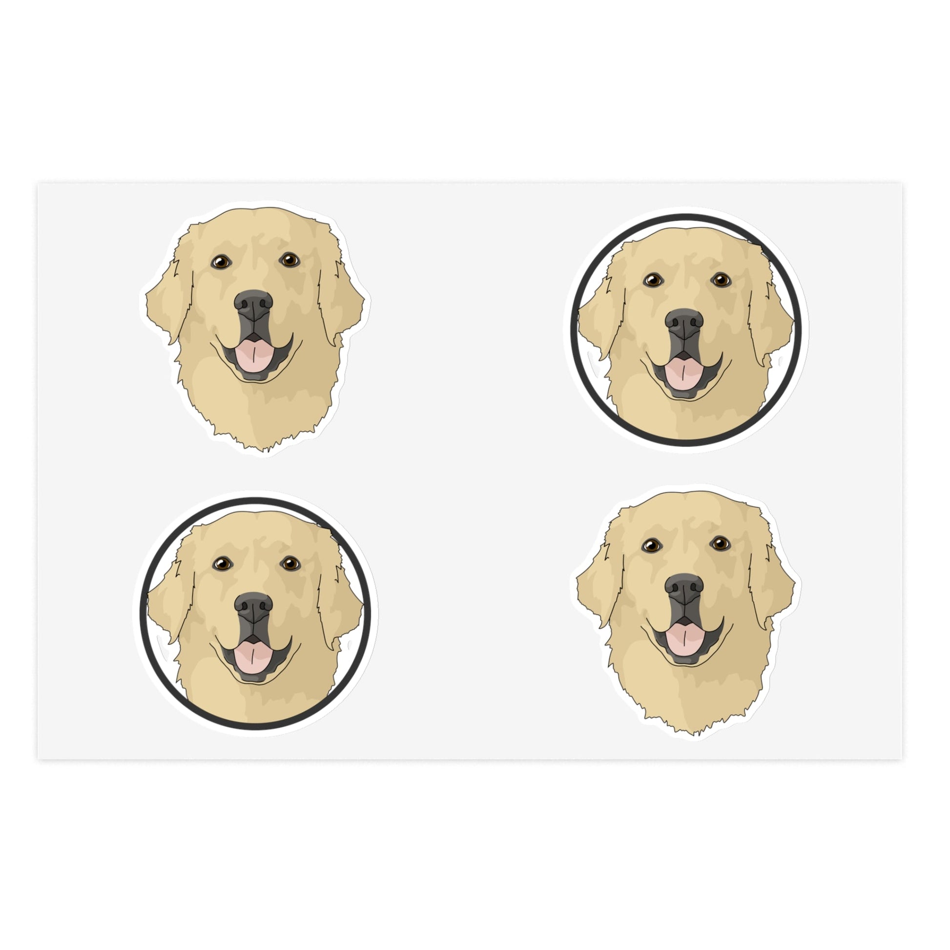 Golden Retriever Circle | Sticker Sheet - Detezi Designs-22595334878753637490