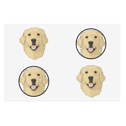 Golden Retriever Circle | Sticker Sheet - Detezi Designs-22595334878753637490