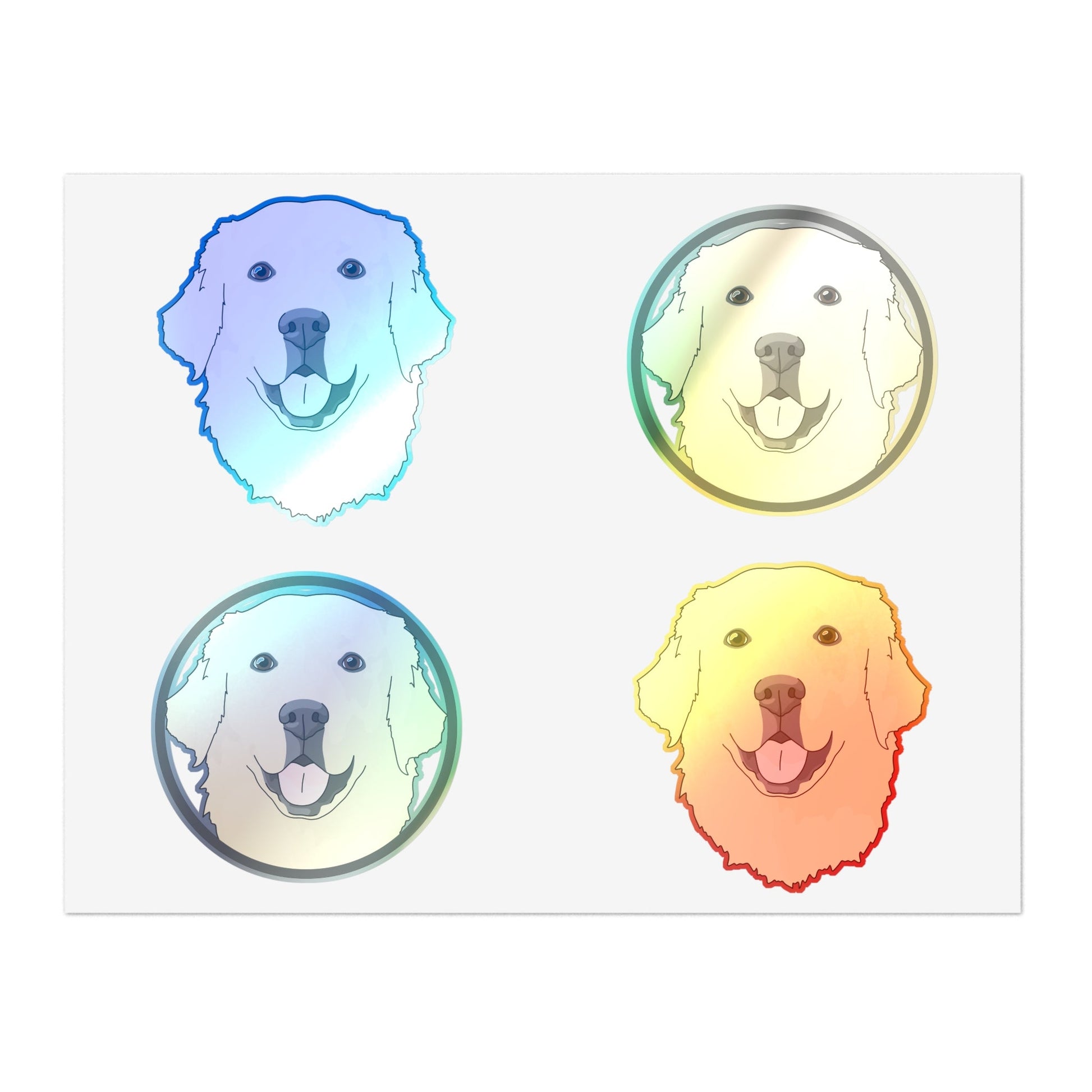 Golden Retriever Circle | Sticker Sheet - Detezi Designs-28476520140861722804