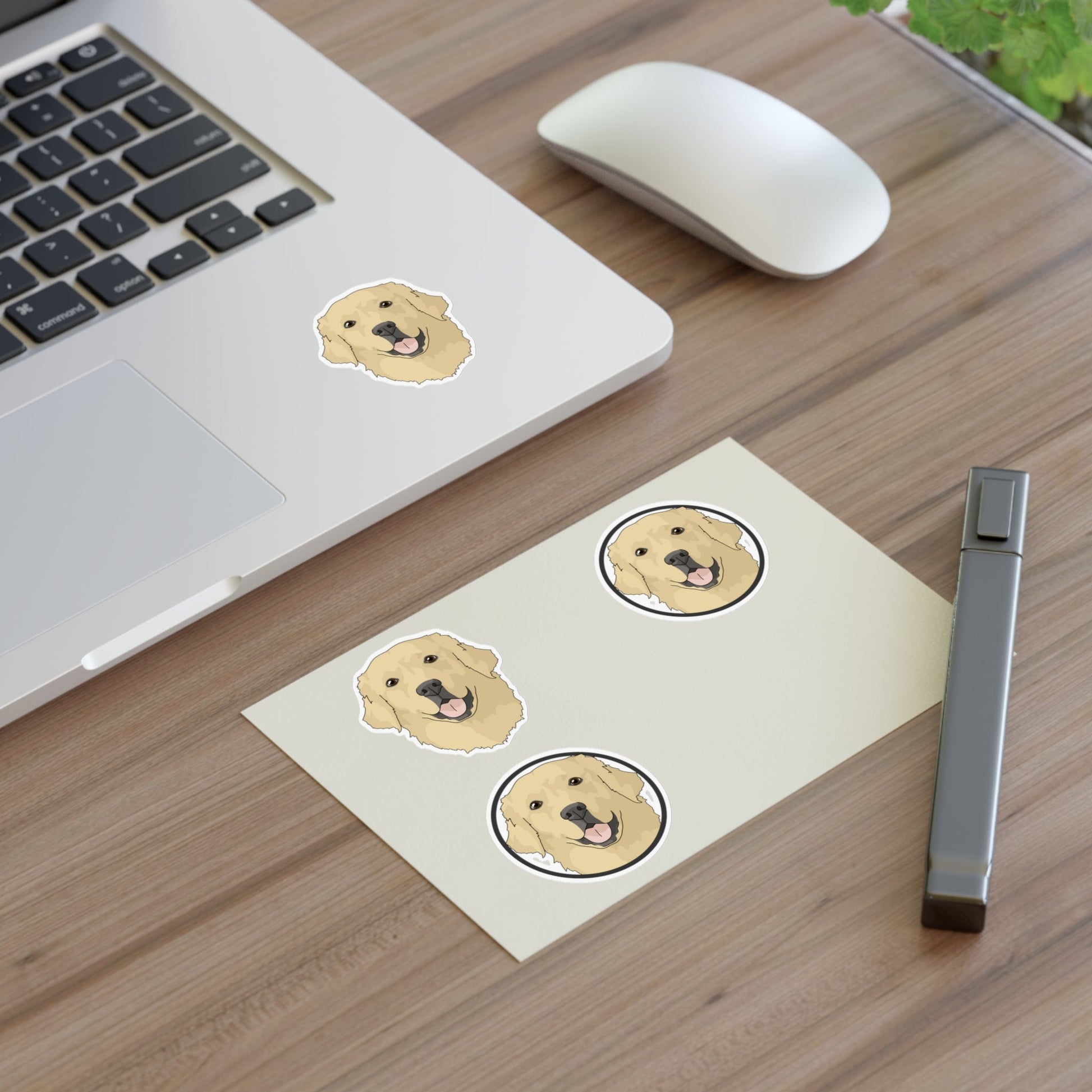 Golden Retriever Circle | Sticker Sheet - Detezi Designs-28476520140861722804