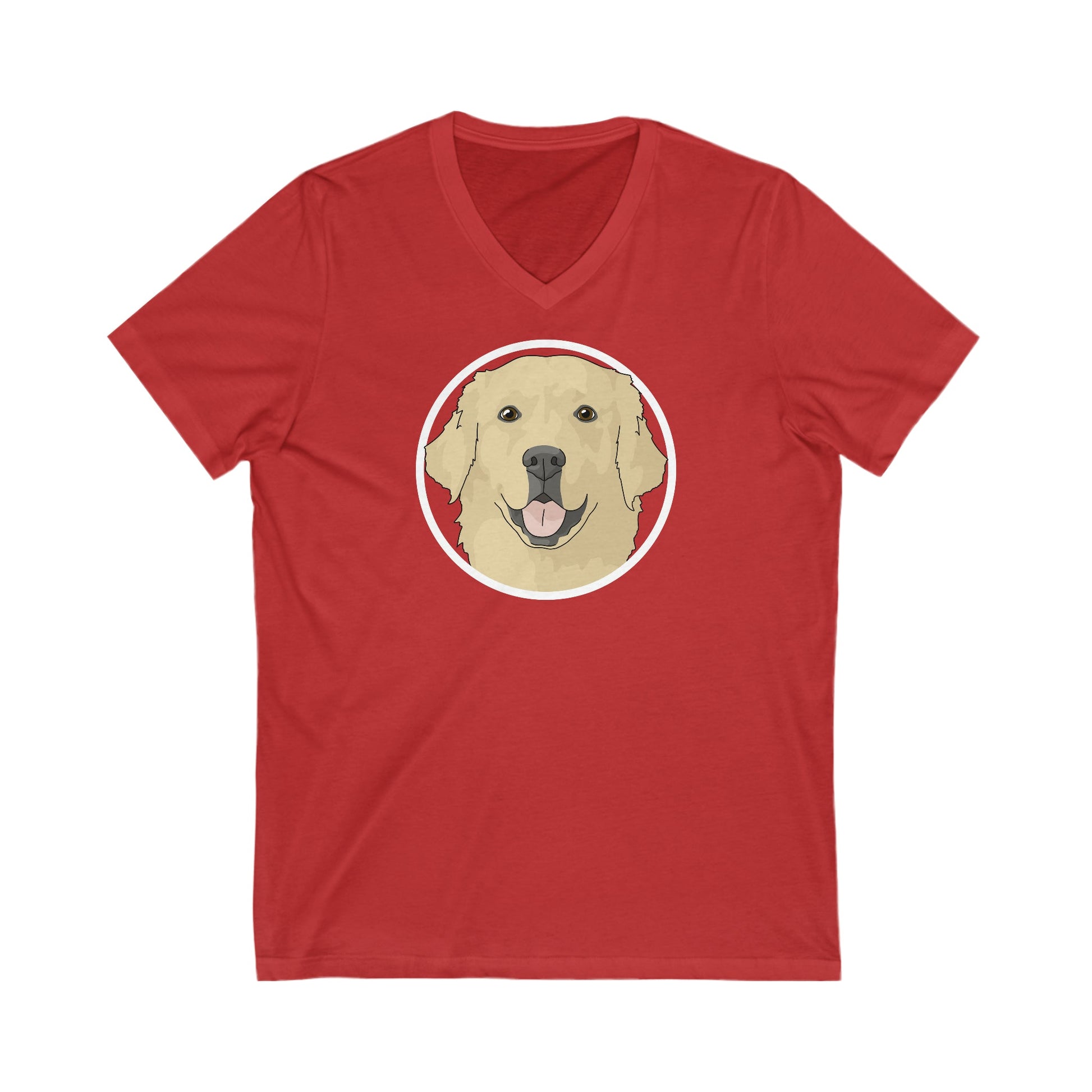 Golden Retriever Circle | Unisex V-Neck Tee - Detezi Designs-14409618135162011403