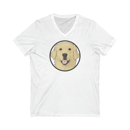 Golden Retriever Circle | Unisex V-Neck Tee - Detezi Designs-21686228435056509426