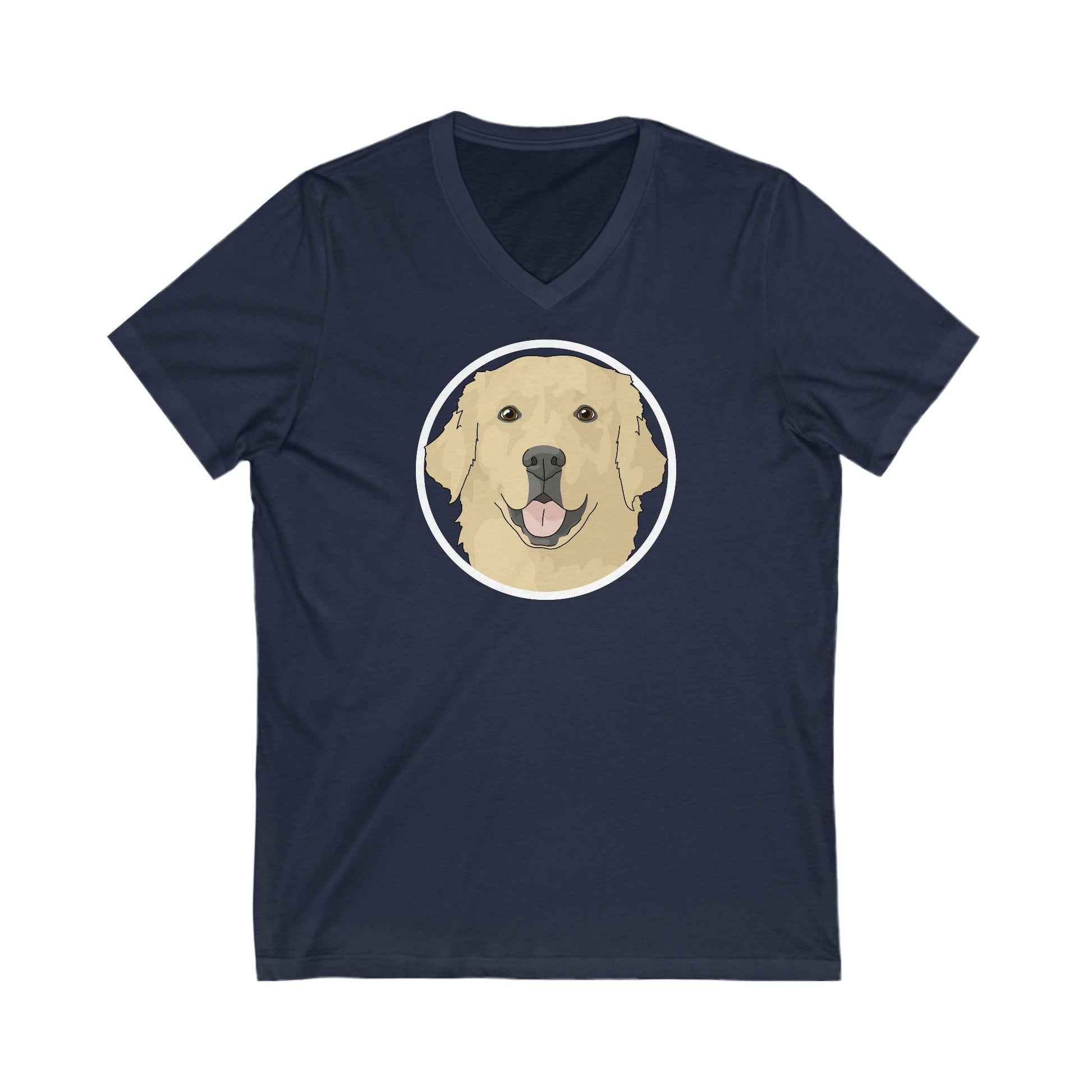 Golden Retriever Circle | Unisex V-Neck Tee - Detezi Designs-23507640586364408148