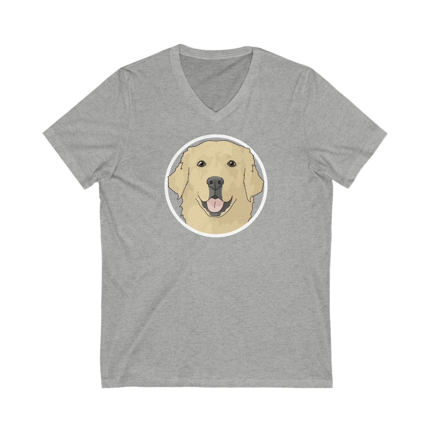 Golden Retriever Circle | Unisex V-Neck Tee - Detezi Designs-53453654687328331367