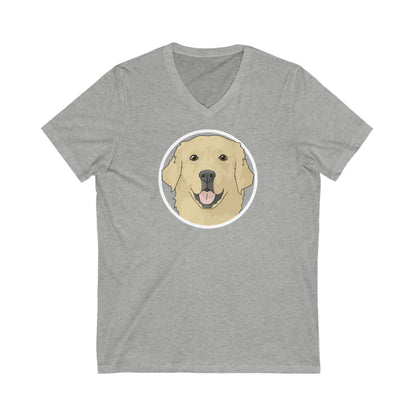 Golden Retriever Circle | Unisex V-Neck Tee - Detezi Designs-53453654687328331367