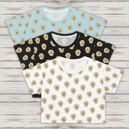 Golden Retriever Faces | Crop Tee - Detezi Designs-GR001