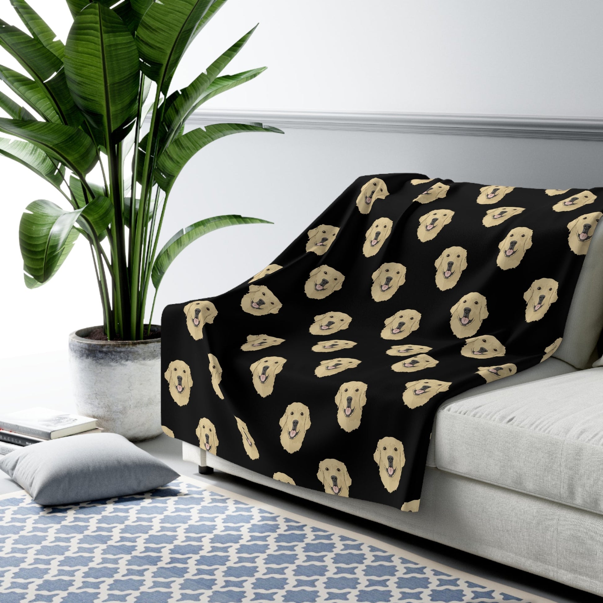 Golden Retriever Faces | Sherpa Fleece Blanket - Detezi Designs-11194828499546872534