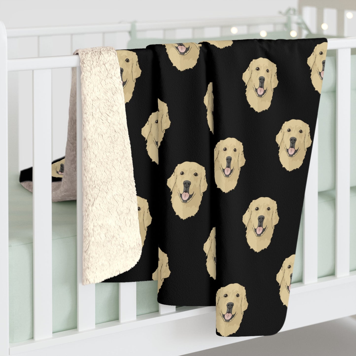 Golden Retriever Faces | Sherpa Fleece Blanket - Detezi Designs-11194828499546872534