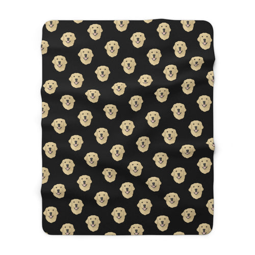 Golden Retriever Faces | Sherpa Fleece Blanket - Detezi Designs-15683363447283738532