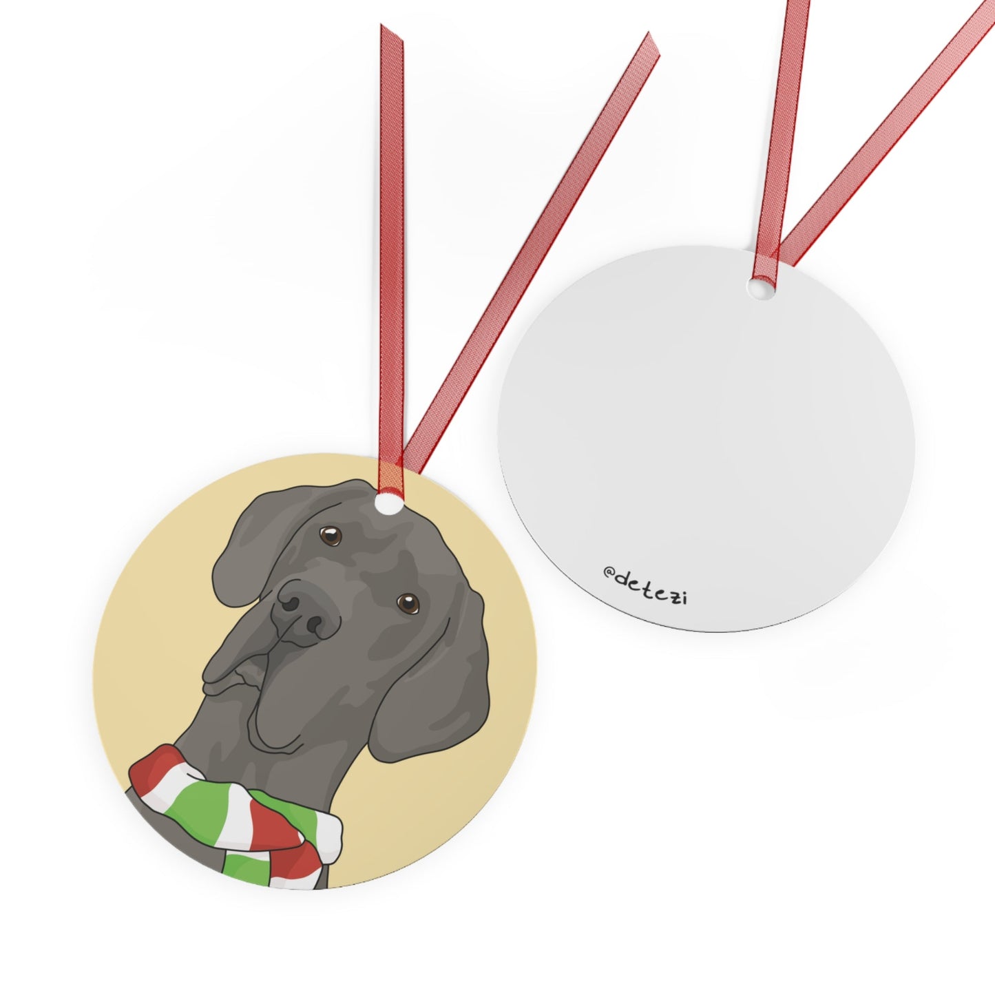 Great Dane | 2023 Holiday Ornament - Detezi Designs-32669177842972421637