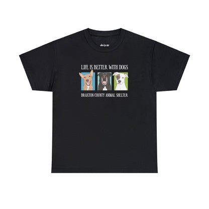Gunner, Bear, and Abby | FUNDRAISER for Braxton County Animal Shelter | T-shirt - Detezi Designs-21387422558531135017