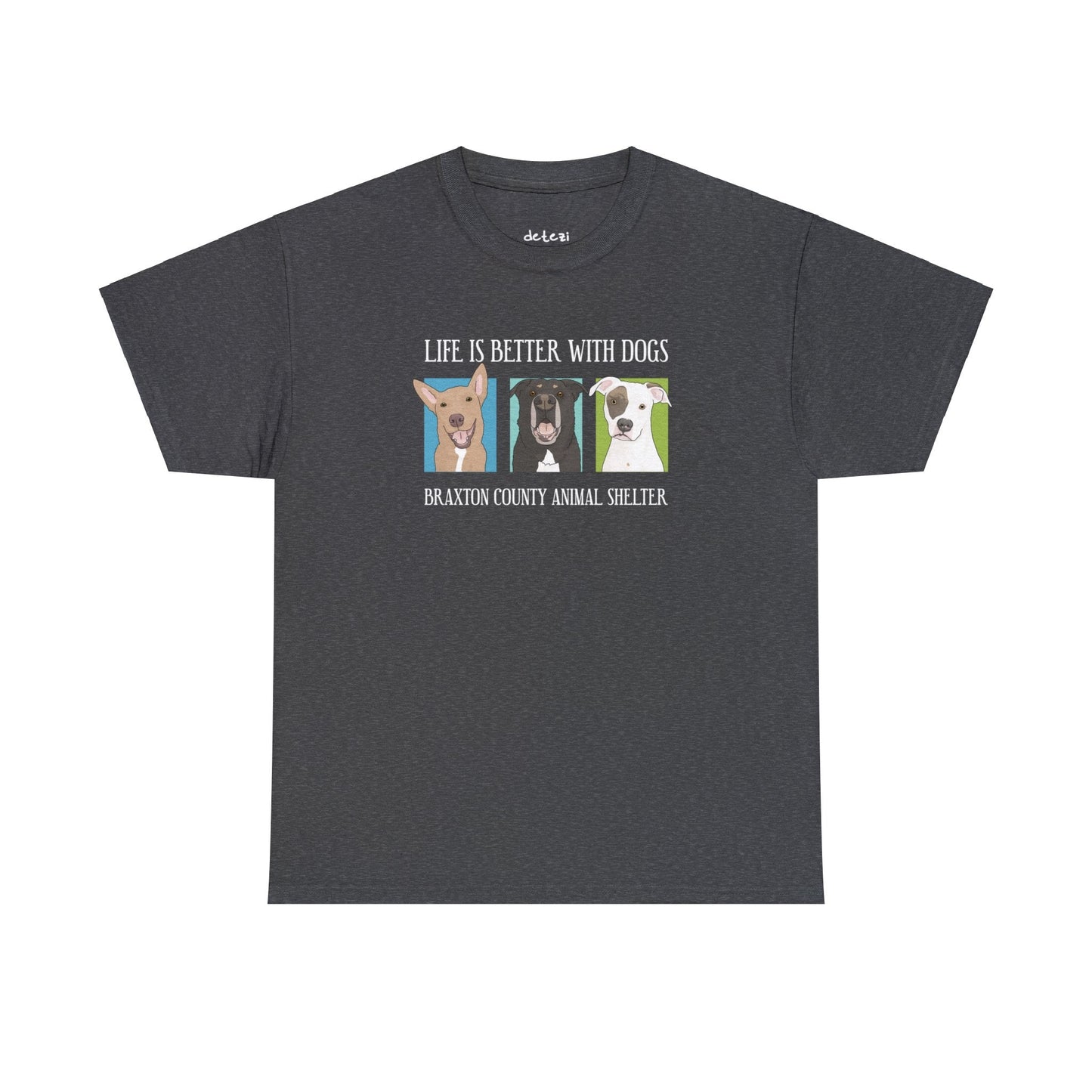 Gunner, Bear, and Abby | FUNDRAISER for Braxton County Animal Shelter | T-shirt - Detezi Designs-22491052666069079480