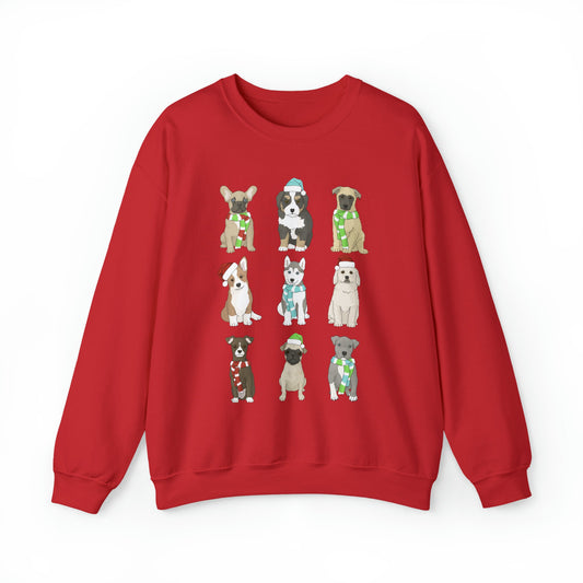 Holiday Puppies | Crewneck Sweatshirt - Detezi Designs-15180072043391087233