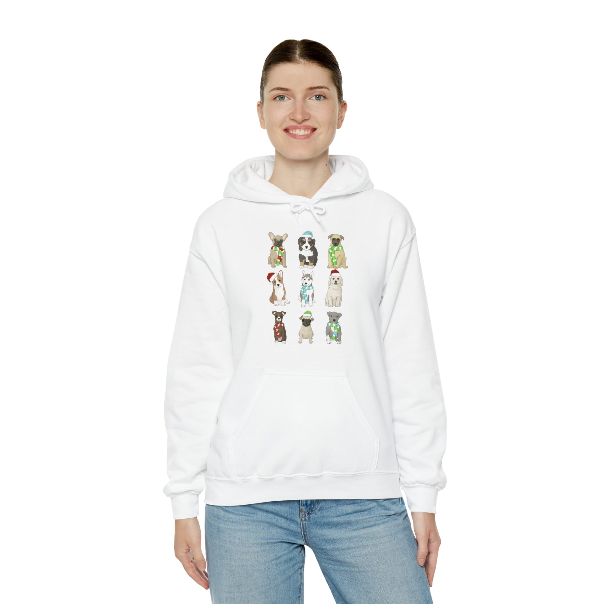 Holiday Puppies | Hooded Sweatshirt - Detezi Designs-12383967156657984872