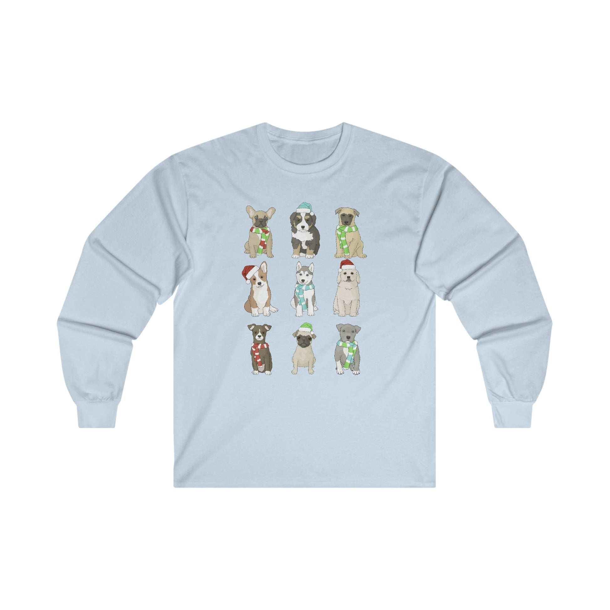 Holiday Puppies | Long Sleeve Tee - Detezi Designs-15376957848462903415