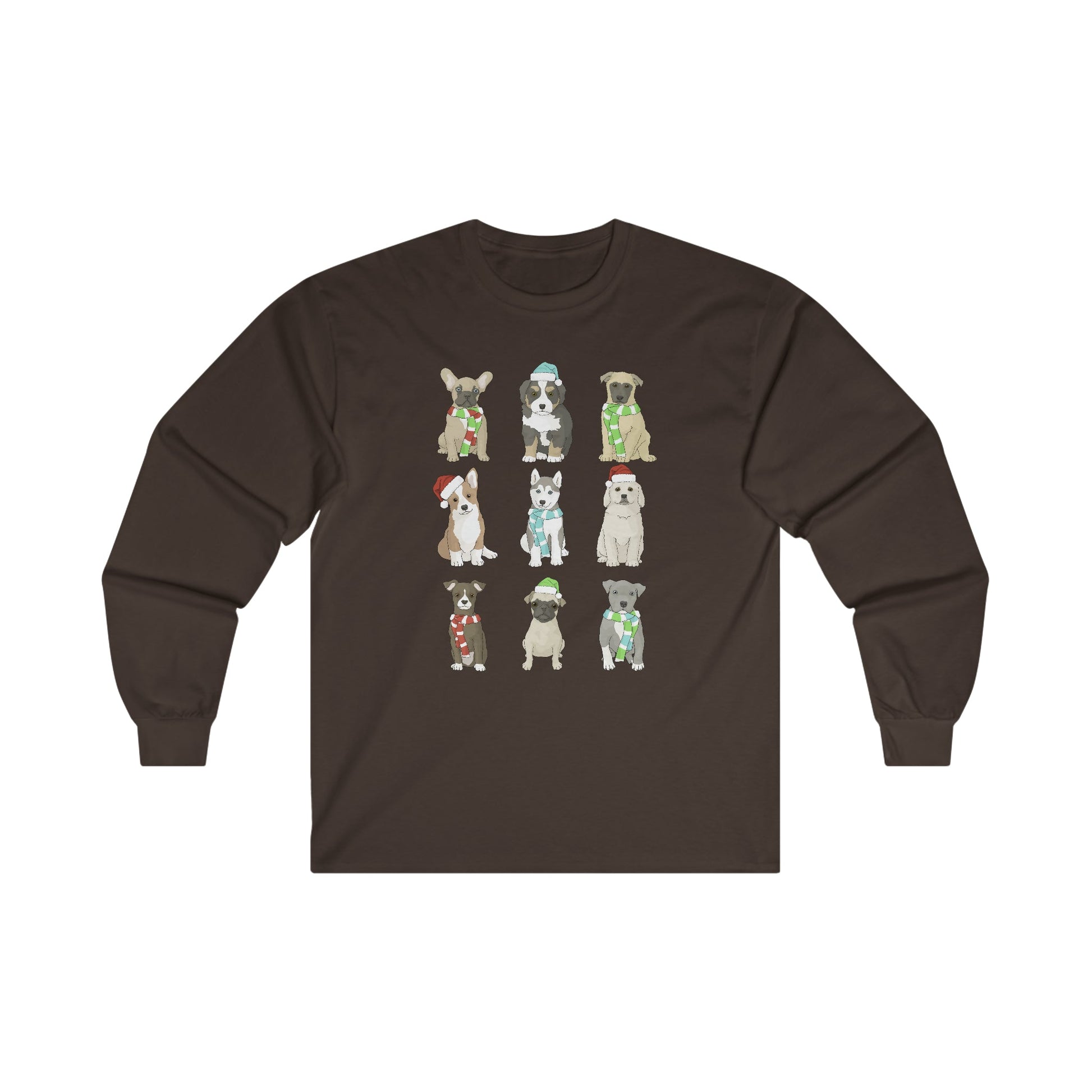 Holiday Puppies | Long Sleeve Tee - Detezi Designs-23439746941208046727