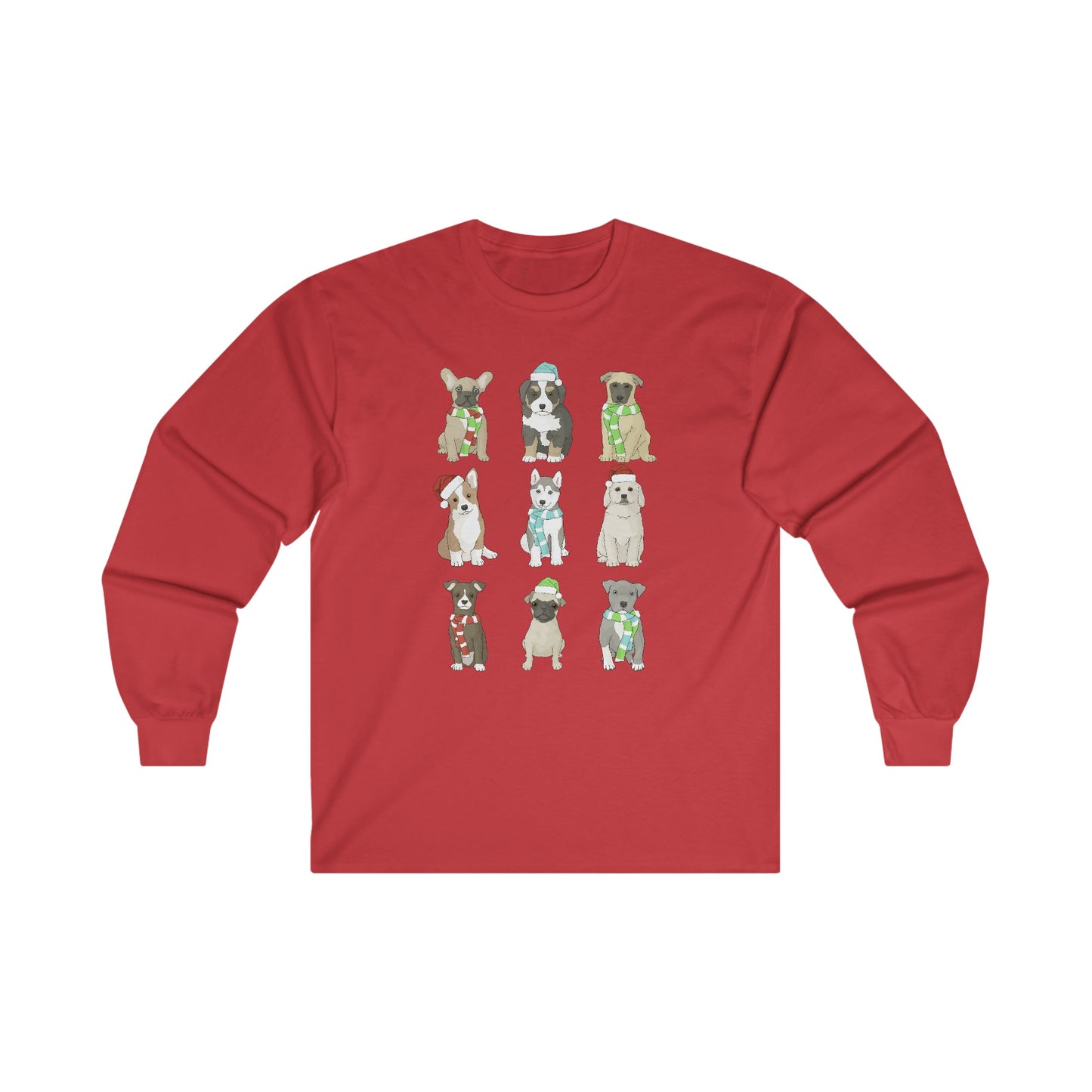 Holiday Puppies | Long Sleeve Tee - Detezi Designs-31240530201715186972