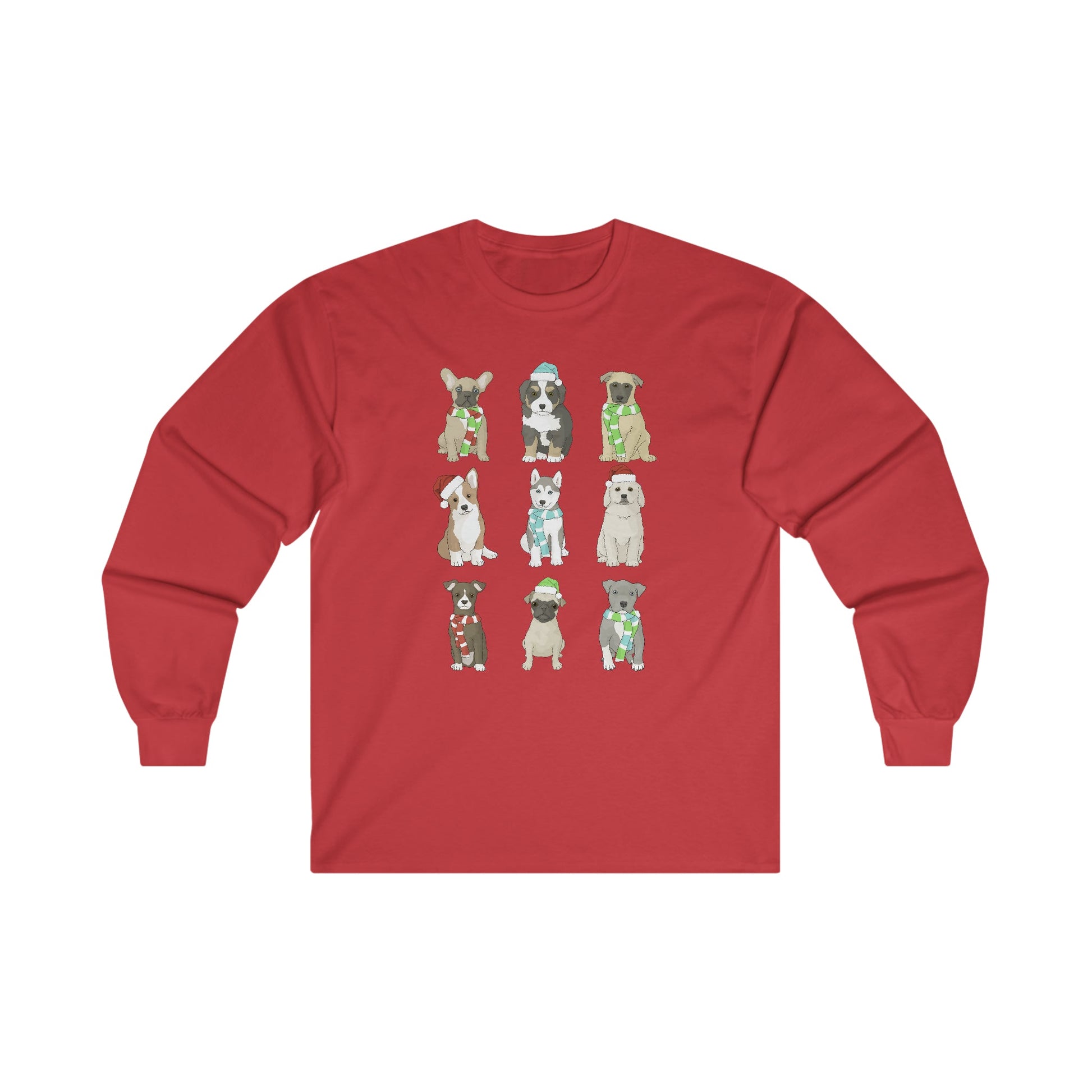 Holiday Puppies | Long Sleeve Tee - Detezi Designs-31240530201715186972