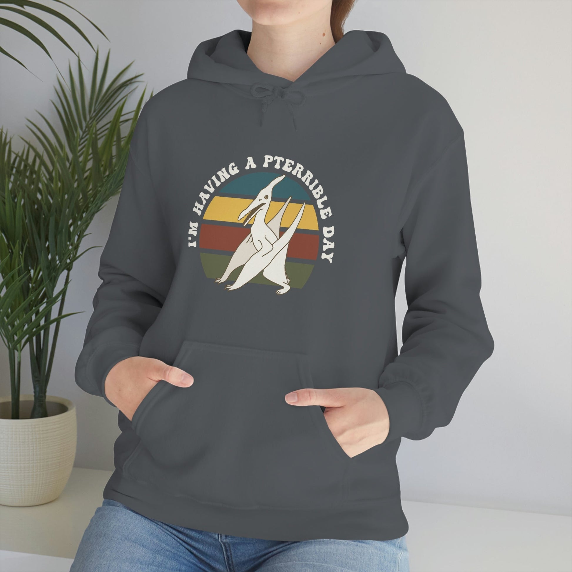 I'm Having A Pterrible Day | Hooded Sweatshirt - Detezi Designs-19207192001838308873