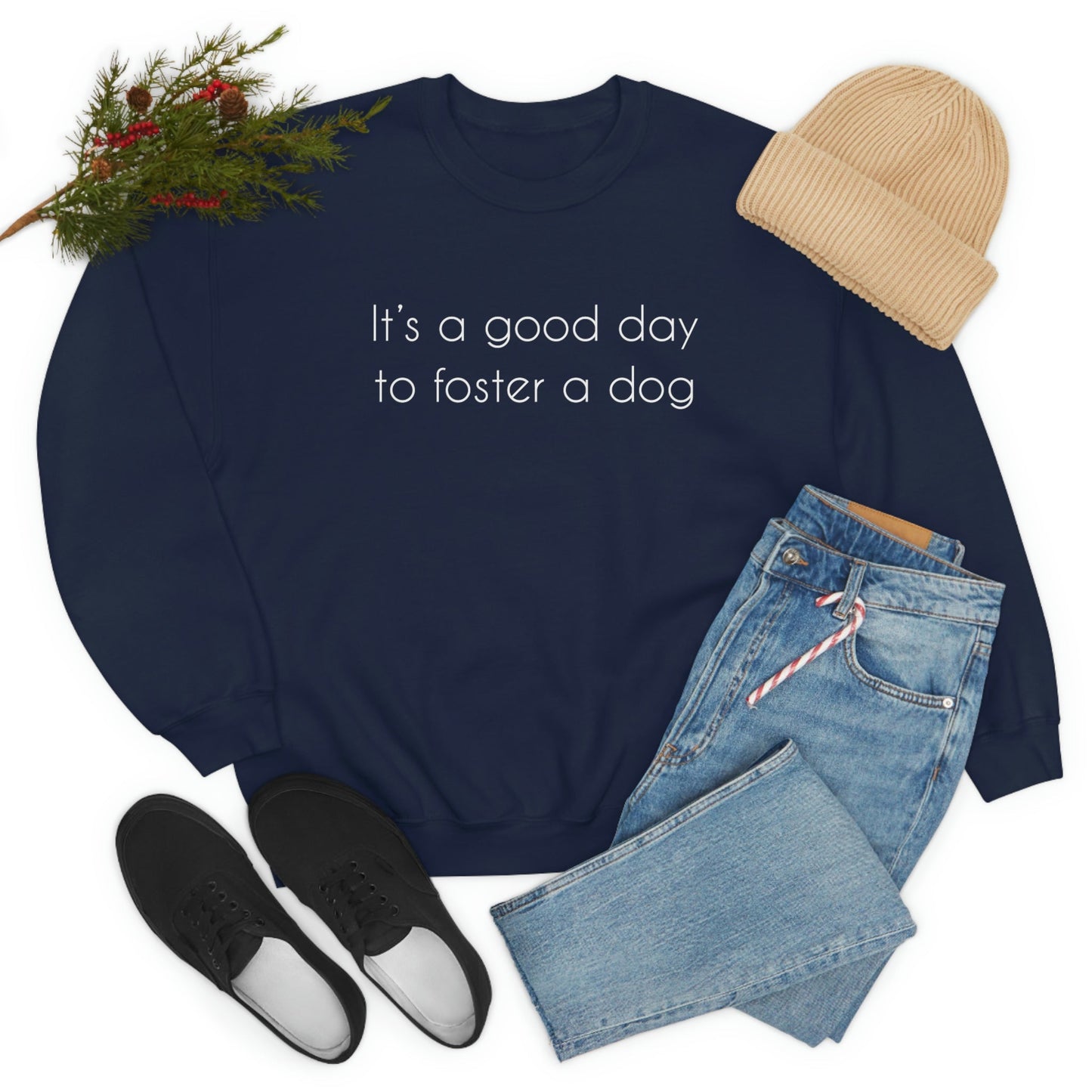 It's A Good Day To Foster A Dog | Crewneck Sweatshirt - Detezi Designs-28094436589402640043