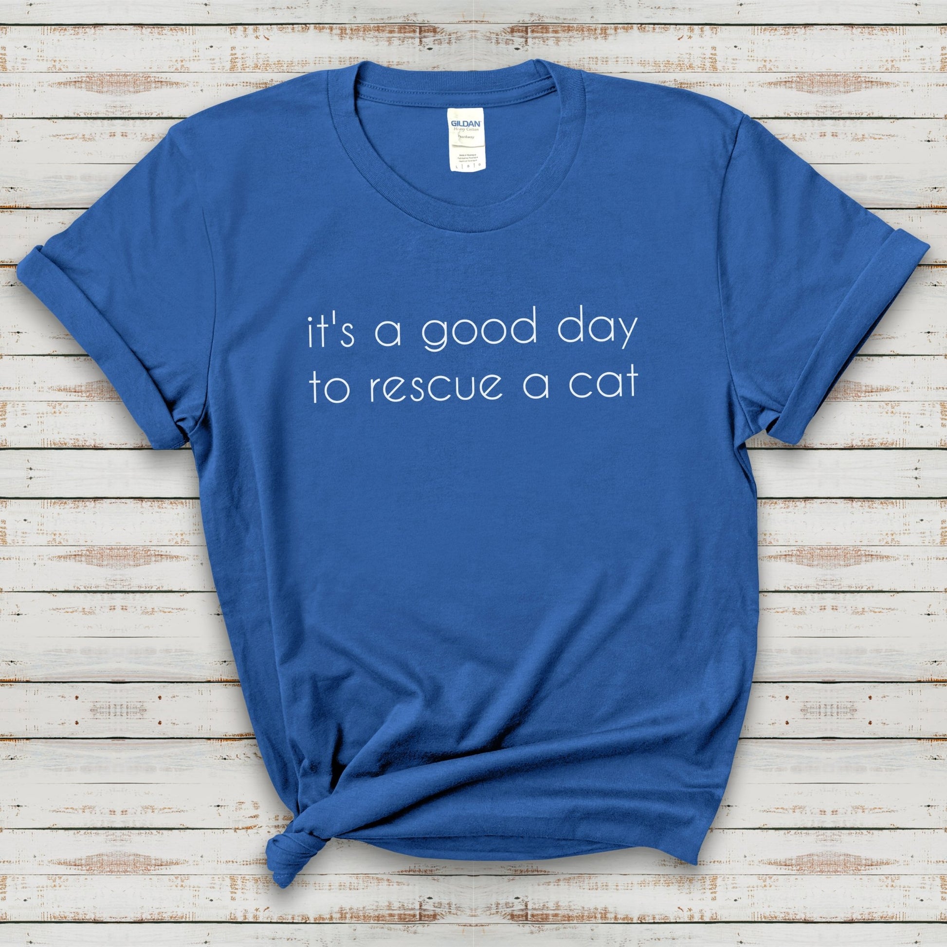 It's A Good Day To Rescue A Cat | Text Tees - Detezi Designs-10195106383728871298