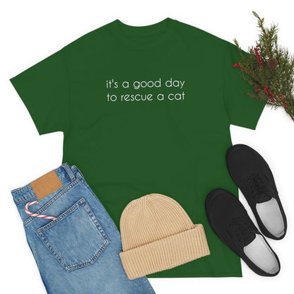 It's A Good Day To Rescue A Cat | Text Tees - Detezi Designs-22435437500164245872
